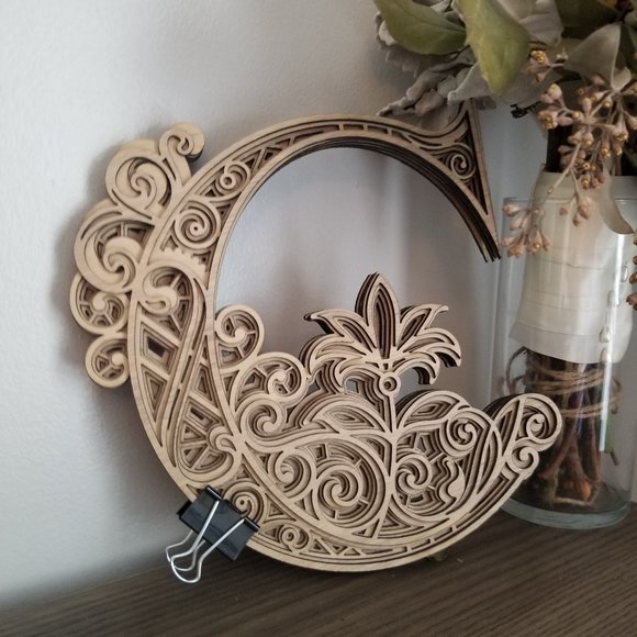 Letter A B C D E F G H I-Wood Multi-layer Monogram - Picture 3 of 16